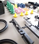 Various plastic products which are made from a molds